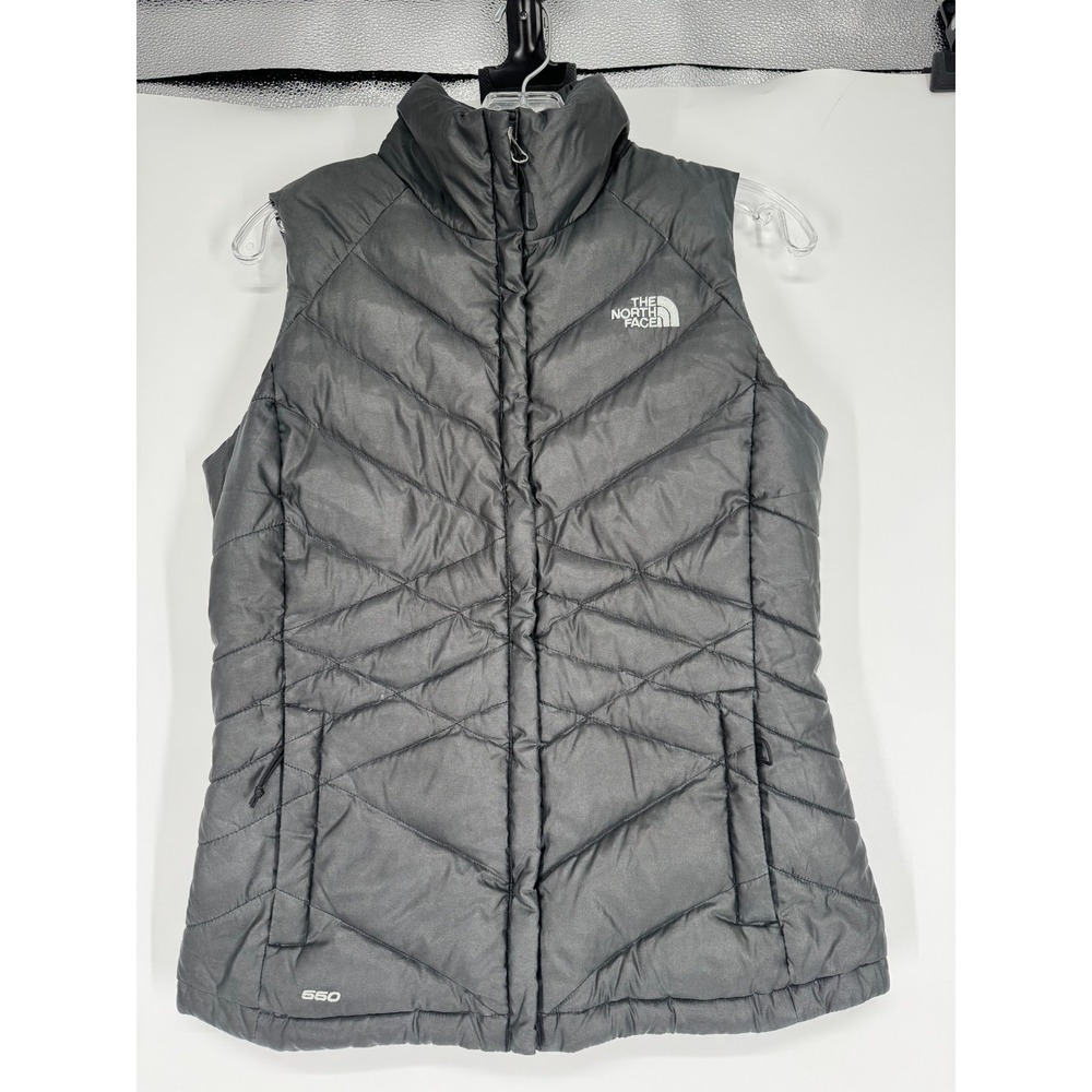 The North Face 550 Puffer Vest Womens Small Black Goose Down Quilted Insulated